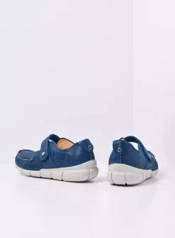 DAMES Wolky Bandschoenen<Yukon - blauw effectleer