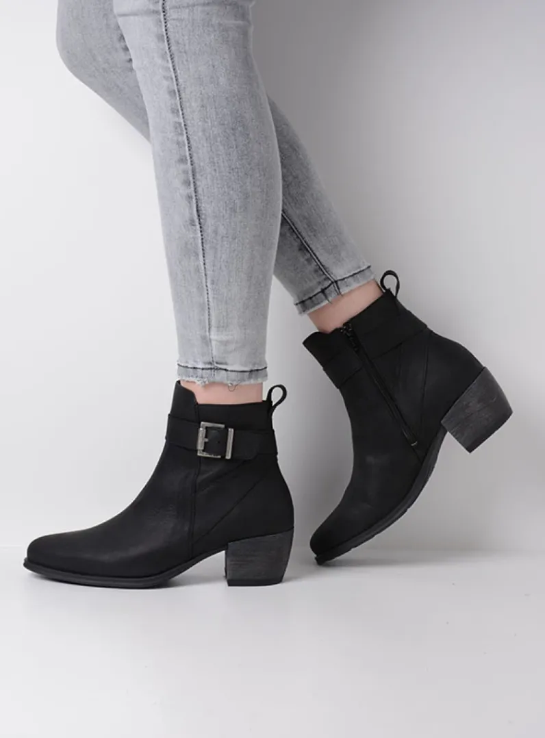 DAMES Wolky Herfst/Winter|Enkellaarsjes<Zavalla HV - zwart nubuck